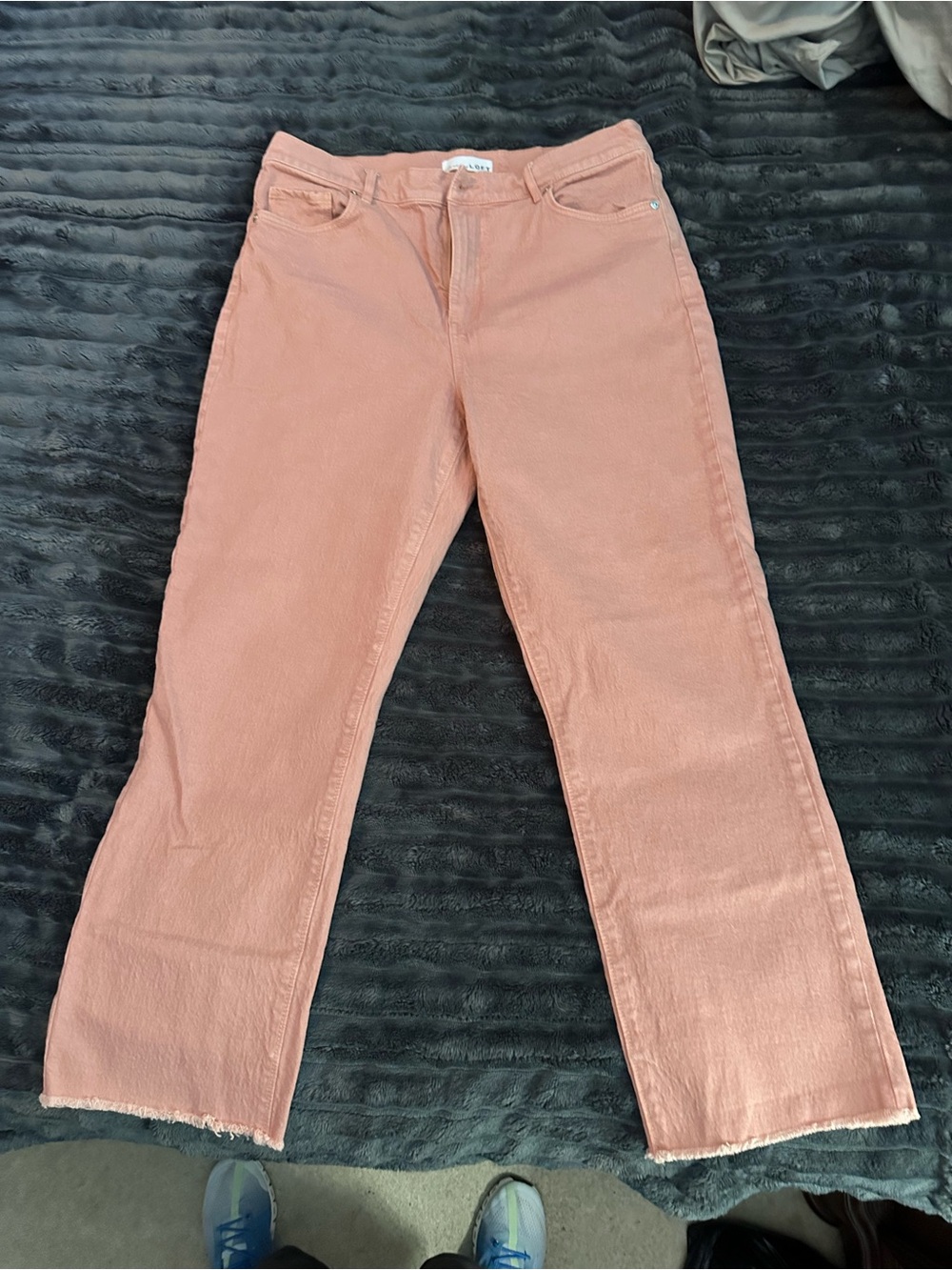 LOFT Dusty Pink Straight-Leg High Waist Jeans
